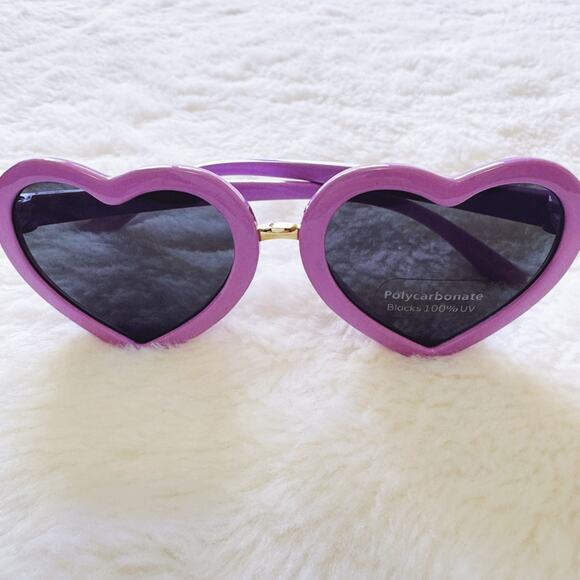 Pixie Purple Girl Heart-shape Sunglasses - Picture 2 of 11